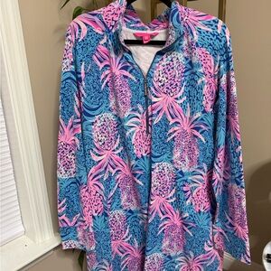 Lilly Pulitzer Blue and Pink Midi Dress
